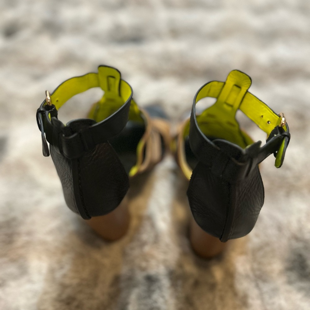 Coach | Lorrie Leather woven block heel sandals 8.5 - Picture 3 of 8